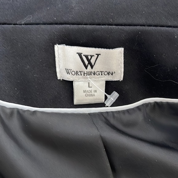 NWOT Worthington Black Short Sleeve Belted Blazer Jacket - Picture 8 of 12